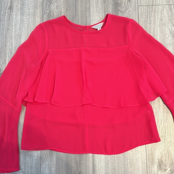 Belle Sky Flowy Elegant Bright Pink Women's Top - Picture 5 of 10